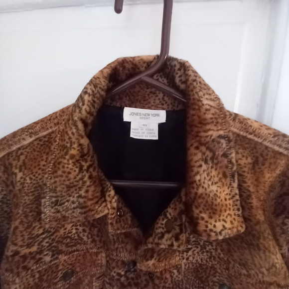 New JONES NEW YORK VELOUR JEAN JACKET size 10 - Picture 2 of 5